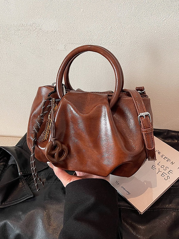 Borsa a tracolla leggera con pieghe a forma di nuvola