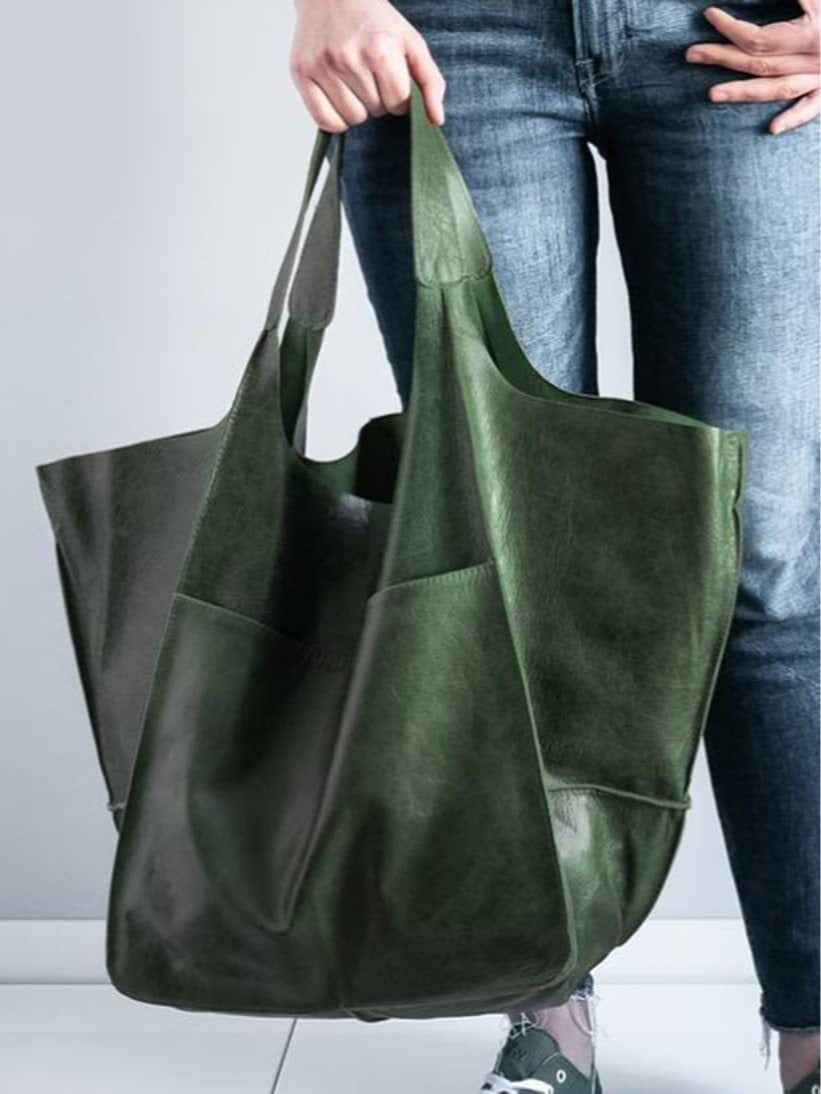 Borsa a spalla grande in morbida pelle con grande capacità