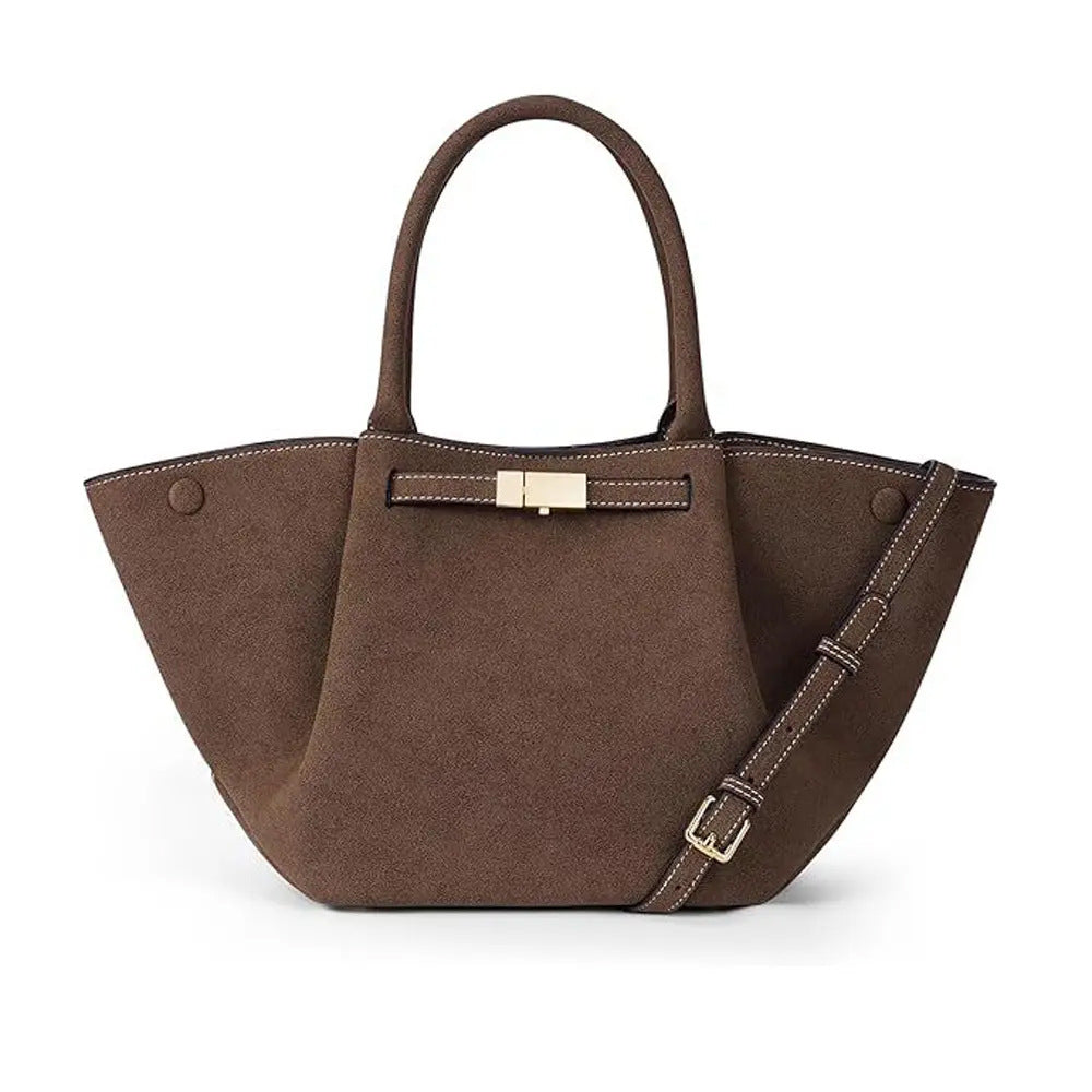 Borsa tote versatile in finta pelle scamosciata vintage