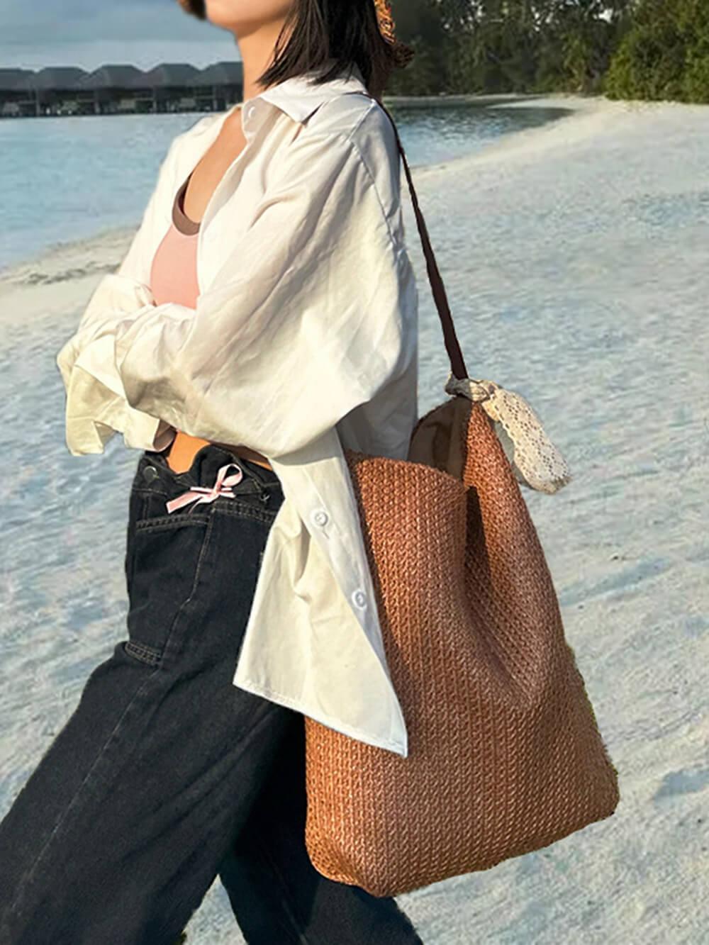 Borsa a Spalla in Paglia per Vacanze