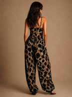 Selene | Tuta lunga in chiffon animalier