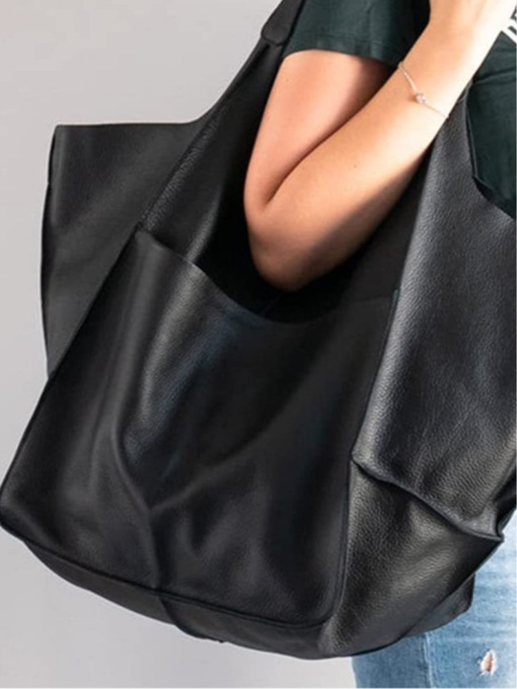 Borsa a spalla grande in morbida pelle con grande capacità