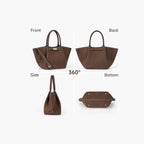 Borsa tote versatile in finta pelle scamosciata vintage