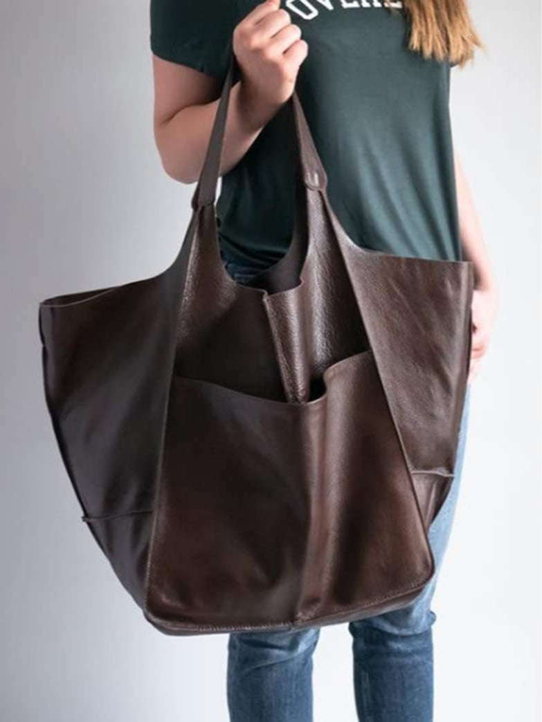 Borsa a spalla grande in morbida pelle con grande capacità