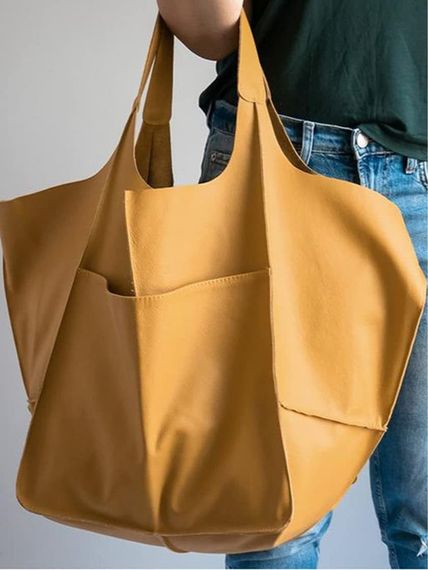 Borsa a spalla grande in morbida pelle con grande capacità
