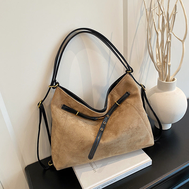 Borsa a tracolla multifunzionale in suede vintage di alta gamma