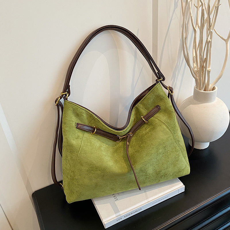 Borsa a tracolla multifunzionale in suede vintage di alta gamma