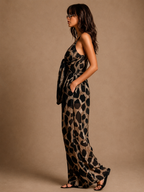 Selene | Tuta lunga in chiffon animalier