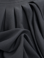 Set Casual Donna 2 Pezzi Top Nero in Maglia Stretch a Maniche Lunghe e Pantaloni Grigi Scuri a Gamba Larga MDZ2470G8LXY