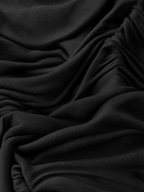 Set Casual Donna 2 Pezzi Top Nero in Maglia Stretch a Maniche Lunghe e Pantaloni Grigi Scuri a Gamba Larga MDZ2470G8LXY